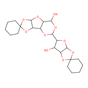 CAS No:22250-05-1 (3aS,4aR,5R,8aR,8bS)-7-[(3aR,6S,6aR)-6-hydroxyspiro[3a,5,6,<br />6a-tetrahydrofuro[2,3-d][1,3]dioxole-2,1'-cyclohexane]-5-yl]spiro[4a,5,<br />8a,8b-tetrahydro-3aH-[1,3]dioxolo[3,4]furo[1,3-b][1,3]dioxine-2,<br />1'-cyclohexane]-5-ol