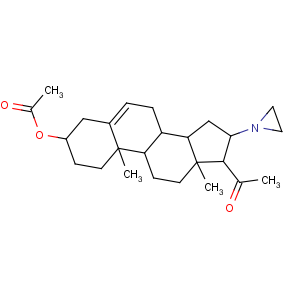 CAS No:22318-10-1 [(3S,8S,9S,10R,13S,14S,16R,17R)-17-acetyl-16-(aziridin-1-yl)-10,<br />13-dimethyl-2,3,4,7,8,9,11,12,14,15,16,<br />17-dodecahydro-1H-cyclopenta[a]phenanthren-3-yl] acetate