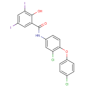 CAS No:22662-39-1 N-[3-chloro-4-(4-chlorophenoxy)phenyl]-2-hydroxy-3,5-diiodobenzamide