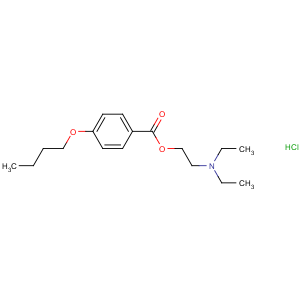 CAS No:2350-32-5 Benzoic acid,4-butoxy-, 2-(diethylamino)ethyl ester, hydrochloride (1:1)