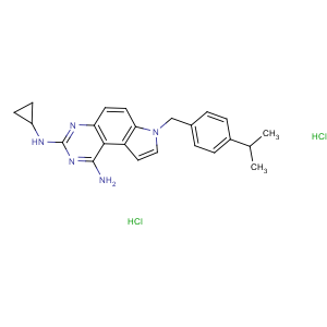 CAS No:245520-69-8 3-N-cyclopropyl-7-[(4-propan-2-ylphenyl)methyl]pyrrolo[3,<br />2-f]quinazoline-1,3-diamine