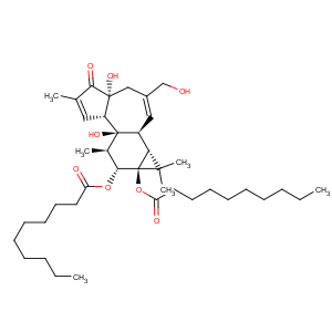 CAS No:24928-17-4 Decanoic acid,(1aR,1bS,4aR,7aS,7bS,8R,9R,9aS)-1,1a,1b,4,4a,5,7a,7b,8,9-decahydro-4a,7b-dihydroxy-3-(hydroxymethyl)-1,1,6,8-tetramethyl-5-oxo-9aH-cyclopropa[3,4]benz[1,2-e]azulene-9,9a-diylester