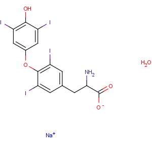 CAS No:25416-65-3 L-Tyrosine,O-(4-hydroxy-3,5-diiodophenyl)-3,5-diiodo-, monosodium salt, hydrate (9CI)