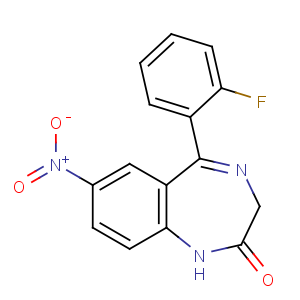 CAS No:2558-30-7 5-(2-fluorophenyl)-7-nitro-1,3-dihydro-1,4-benzodiazepin-2-one