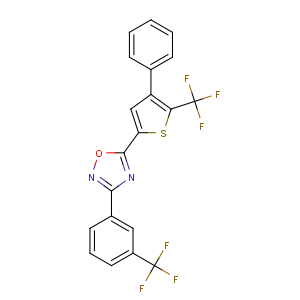 CAS No:256414-75-2 5-[4-phenyl-5-(trifluoromethyl)thiophen-2-yl]-3-[3-(trifluoromethyl)<br />phenyl]-1,2,4-oxadiazole