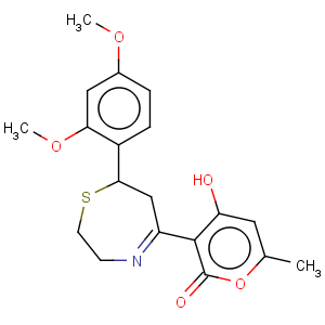 CAS No:257292-29-8 2H-Pyran-2-one,3-[7-(2,4-dimethoxyphenyl)-2,3,6,7-tetrahydro-1,4-thiazepin-5-yl]-4-hydroxy-6-methyl-