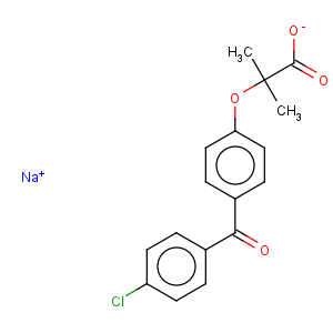 CAS No:258834-37-6 Propanoic acid,2-[4-(4-chlorobenzoyl)phenoxy]-2-methyl-, sodium salt (1:1)