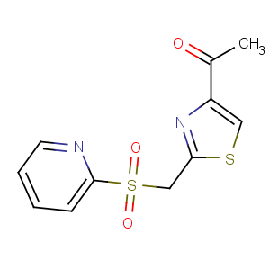 CAS No:265126-44-1 1-[2-(pyridin-2-ylsulfonylmethyl)-1,3-thiazol-4-yl]ethanone