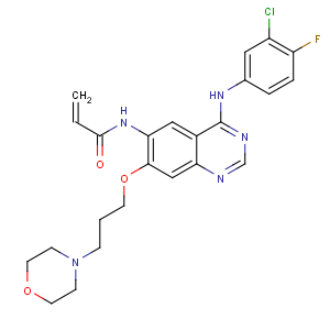CAS No:267243-28-7 N-[4-(3-chloro-4-fluoroanilino)-7-(3-morpholin-4-ylpropoxy)quinazolin-6-<br />yl]prop-2-enamide