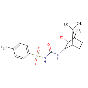 CAS No:26944-48-9 1-(3-hydroxy-4,7,<br />7-trimethyl-2-bicyclo[2.2.1]heptanyl)-3-(4-methylphenyl)sulfonylurea