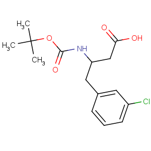 CAS No:270596-39-9 (3S)-4-(3-chlorophenyl)-3-[(2-methylpropan-2-yl)oxycarbonylamino]<br />butanoic acid
