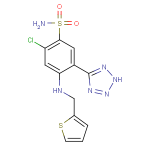CAS No:27589-33-9 2-chloro-5-(2H-tetrazol-5-yl)-4-(thiophen-2-ylmethylamino)<br />benzenesulfonamide