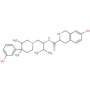 CAS No:276869-34-2 (3R)-7-hydroxy-N-[(2S)-1-[(3R,4R)-4-(3-hydroxyphenyl)-3,<br />4-dimethylpiperidin-1-yl]-3-methylbutan-2-yl]-1,2,3,<br />4-tetrahydroisoquinoline-3-carboxamide