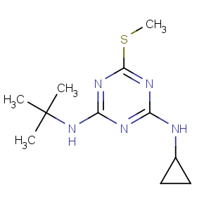 CAS No:28159-98-0 2-N-tert-butyl-4-N-cyclopropyl-6-methylsulfanyl-1,3,5-triazine-2,<br />4-diamine