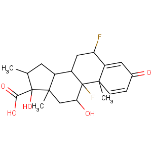 CAS No:28416-82-2 (6S,8S,9R,10S,11S,13S,14S,16R,17R)-6,9-difluoro-11,17-dihydroxy-10,13,<br />16-trimethyl-3-oxo-6,7,8,11,12,14,15,<br />16-octahydrocyclopenta[a]phenanthrene-17-carboxylic acid