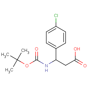 CAS No:284493-65-8 3-(4-chlorophenyl)-3-[(2-methylpropan-2-yl)oxycarbonylamino]propanoic<br />acid