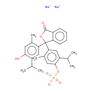 CAS No:28749-63-5 1(3H)-Isobenzofuranone,3-[4-hydroxy-2-methyl-5-(1-methylethyl)phenyl]-3-[2-methyl-5-(1-methylethyl)-4-(phosphonooxy)phenyl]-,sodium salt (1:?)