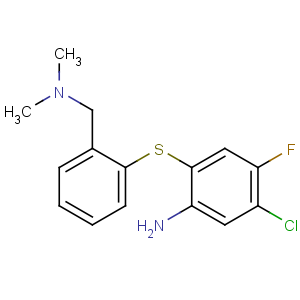 CAS No:29196-72-3 5-chloro-2-[2-[(dimethylamino)methyl]phenyl]sulfanyl-4-fluoroaniline