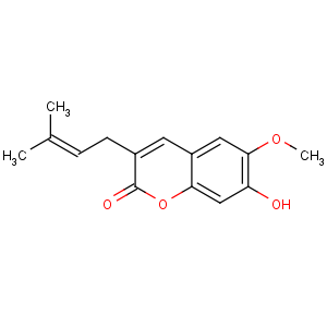 CAS No:299159-90-3 7-hydroxy-6-methoxy-3-(3-methylbut-2-enyl)chromen-2-one