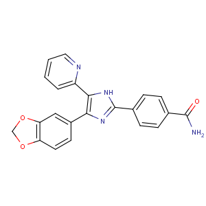 CAS No:301836-41-9 4-[4-(1,3-benzodioxol-5-yl)-5-pyridin-2-yl-1H-imidazol-2-yl]benzamide