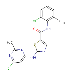 CAS No:302964-08-5 N-(2-chloro-6-methylphenyl)-2-[(6-chloro-2-methylpyrimidin-4-yl)amino]-<br />1,3-thiazole-5-carboxamide