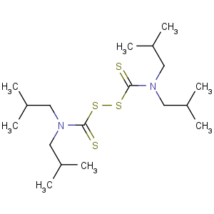 CAS No:3064-73-1 bis(2-methylpropyl)carbamothioylsulfanyl<br />N,N-bis(2-methylpropyl)carbamodithioate