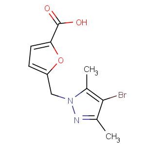 CAS No:306935-28-4 5-[(4-bromo-3,5-dimethylpyrazol-1-yl)methyl]furan-2-carboxylic acid