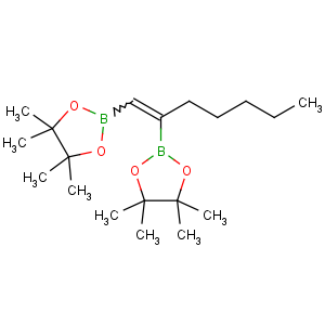 CAS No:307531-74-4 4,4,5,5-tetramethyl-2-[1-(4,4,5,5-tetramethyl-1,3,<br />2-dioxaborolan-2-yl)hept-1-en-2-yl]-1,3,2-dioxaborolane