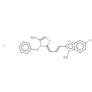 CAS No:31580-45-7 Benzoxazolium,6-chloro-3-methyl-2-[3-[4-methyl-3-(phenylmethyl)-2(3H)-thiazolylidene]-1-propen-1-yl]-,iodide (1:1)