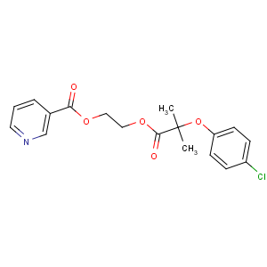CAS No:31637-97-5 2-[2-(4-chlorophenoxy)-2-methylpropanoyl]oxyethyl pyridine-3-carboxylate