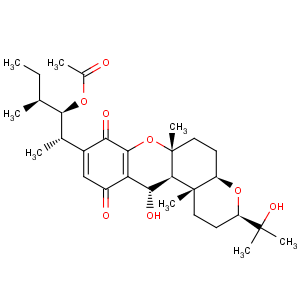 CAS No:32450-25-2 Pyrano[3,2-a]xanthene-8,11-dione,9-[(1S,2R,3S)-2-(acetyloxy)-1,3-dimethylpentyl]-1,2,3,4a,5,6,6a,12,12a,12b-decahydro-12-hydroxy-3-(1-hydroxy-1-methylethyl)-6a,12b-dimethyl-,(3R,4aR,6aR,12S,12aS,12bR)-