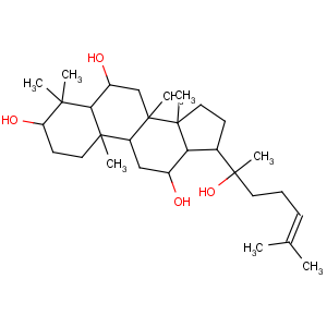 CAS No:32773-56-1 17-(2-hydroxy-6-methylhept-5-en-2-yl)-4,4,8,10,14-pentamethyl-2,3,5,6,7,<br />9,11,12,13,15,16,17-dodecahydro-1H-cyclopenta[a]phenanthrene-3,6,<br />12-triol