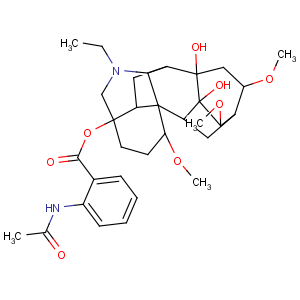 CAS No:32854-75-4 Aconitane-4,8,9-triol,20-ethyl-1,14,16-trimethoxy-, 4-[2-(acetylamino)benzoate], (1a,14a,16b)-