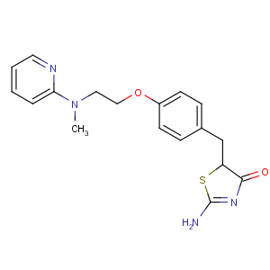 CAS No:329249-53-8 2-amino-5-[[4-[2-[methyl(pyridin-2-yl)amino]ethoxy]phenyl]methyl]-1,<br />3-thiazol-4-one