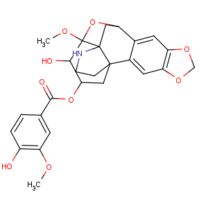 CAS No:33116-33-5 8β,10β-Epoxy-8-methoxy-2,3-[methylenebis(oxy)]hasubanan-6β,7β-diol 6-(4-hydroxy-3-methoxybenzoate)