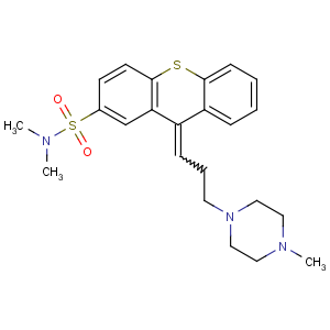 CAS No:3313-26-6 (9Z)-N,<br />N-dimethyl-9-[3-(4-methylpiperazin-1-yl)propylidene]thioxanthene-2-<br />sulfonamide
