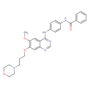 CAS No:331771-20-1 N-[4-[[6-methoxy-7-(3-morpholin-4-ylpropoxy)quinazolin-4-yl]amino]<br />phenyl]benzamide
