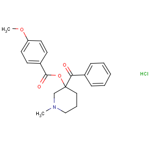 CAS No:33422-54-7 Benzoic acid,4-methoxy-, 3-benzoyl-1-methyl-3-piperidinyl ester, hydrochloride (1:1)