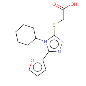 CAS No:337487-27-1 (4-Cyclohexyl-5-furan-2-yl-4H-[1,2,4]triazol-3-yl-sulfanyl)acetic acid