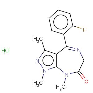 CAS No:33754-49-3 Pyrazolo[3,4-e][1,4]diazepin-7(1H)-one,4-(2-fluorophenyl)-6,8-dihydro-1,3,8-trimethyl-, hydrochloride (1:1)