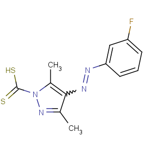 CAS No:342661-05-6 4-[(3-fluorophenyl)diazenyl]-3,5-dimethylpyrazole-1-carbodithioic acid