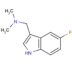 CAS No:343-90-8 1-(5-fluoro-1H-indol-3-yl)-N,N-dimethylmethanamine