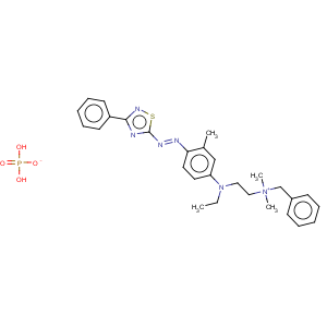 CAS No:34828-19-8 Benzyl(2-(ethyl(4-((3-phenyl-1,2,4-thiadiazol-5-yl)azo)-m-tolyl)amino)ethyl)dimethylammonium dihydrogen phosphate