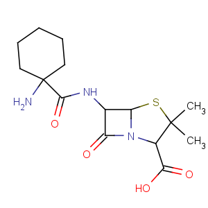 CAS No:3485-14-1 (2S,5R,6R)-6-[(1-aminocyclohexanecarbonyl)amino]-3,<br />3-dimethyl-7-oxo-4-thia-1-azabicyclo[3.2.0]heptane-2-carboxylic acid
