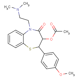 CAS No:34933-06-7 1,5-Benzothiazepin-4(5H)-one,3-(acetyloxy)-5-[2-(dimethylamino)ethyl]-2,3-dihydro-2-(4-methoxyphenyl)-