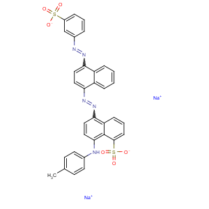 CAS No:3529-01-9 1-Naphthalenesulfonicacid,8-[(4-methylphenyl)amino]-5-[2-[4-[2-(3-sulfophenyl)diazenyl]-1-naphthalenyl]diazenyl]-,sodium salt (1:2)