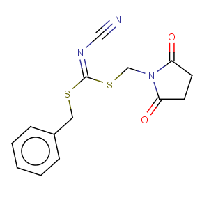 CAS No:353254-68-9 Carbonimidodithioicacid, cyano-, (2,5-dioxo-1-pyrrolidinyl)methyl phenylmethyl ester (9CI)
