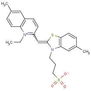 CAS No:35501-73-6 3-[2-[(1-ethyl-6-methylquinolin-1-ium-2-yl)methylidene]-5-methyl-1,<br />3-benzothiazol-3-yl]propane-1-sulfonate