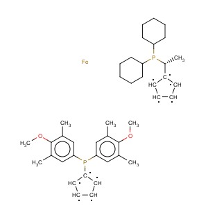 CAS No:360048-63-1 Ferrocene,1-[bis(4-methoxy-3,5-dimethylphenyl)phosphino]-2-[(1R)-1-(dicyclohexylphosphino)ethyl]-,(1R)-