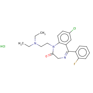 CAS No:36105-20-1 2H-1,4-Benzodiazepin-2-one,7-chloro-1-[2-(diethylamino)ethyl]-5-(2-fluorophenyl)-1,3-dihydro-,hydrochloride (1:1)
